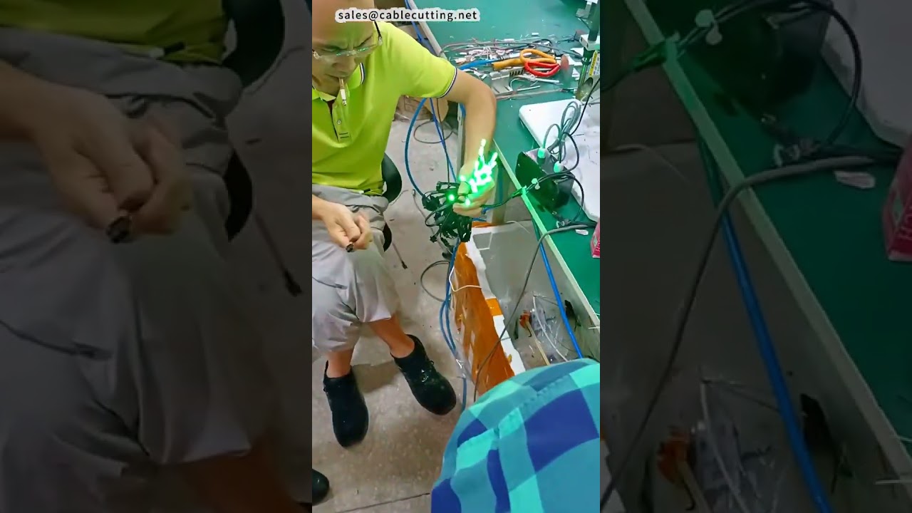 Semi Automatic Soldering Machine Demo Customer Testing LED Lights