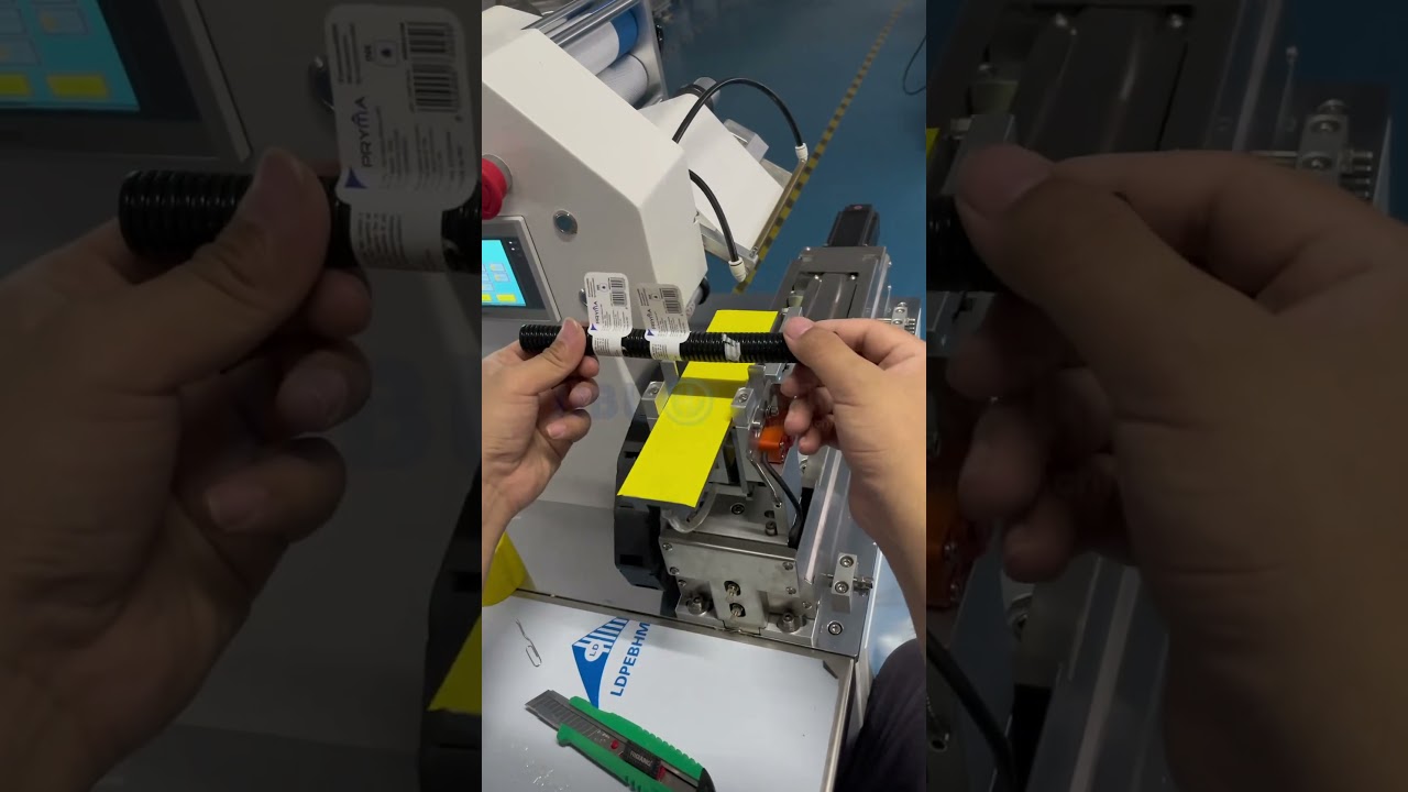 Wire and Hose Fold Labeling Machine with Date Printer High Precision Cable Sticker Applicator