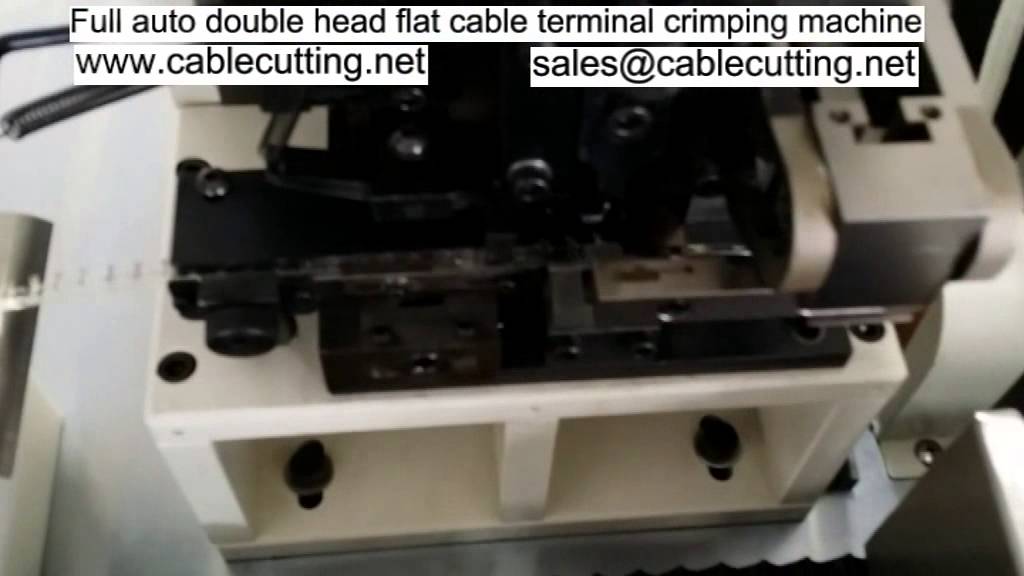 Full auto double head flat cable terminal crimping machine