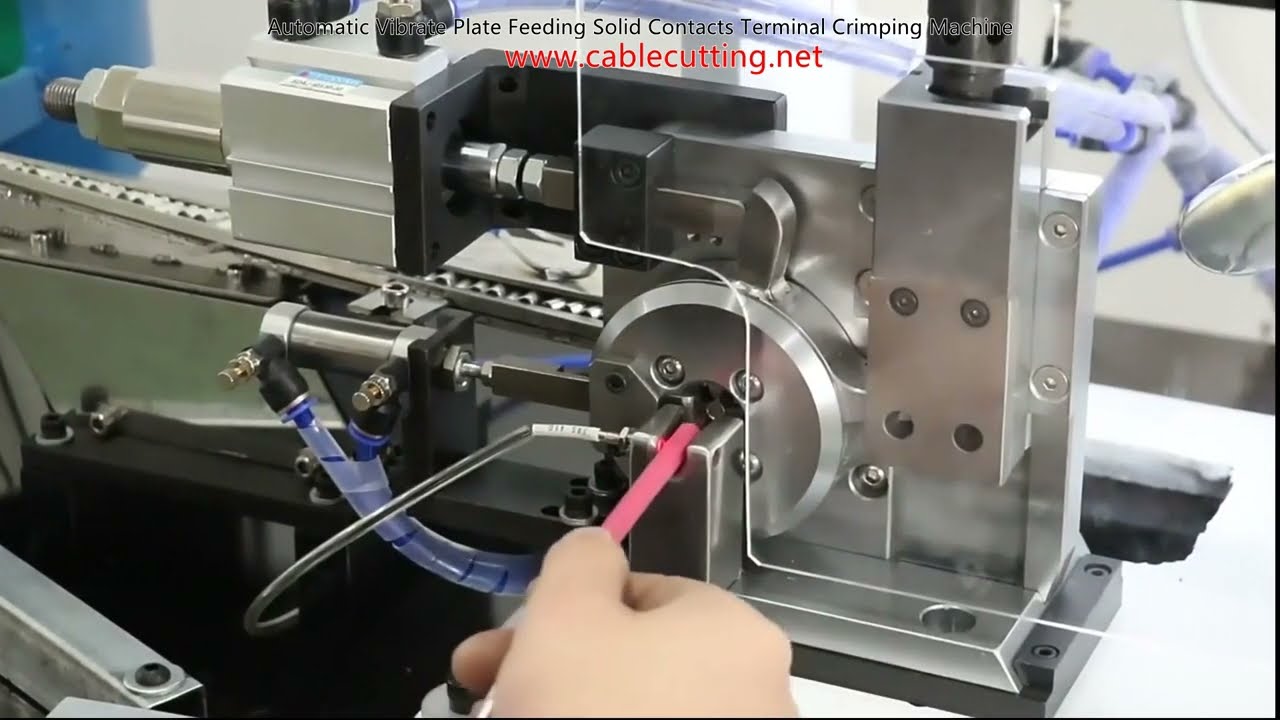 Automatic Vibrate Plate Feeding Solid Contacts Terminal Crimping Machine