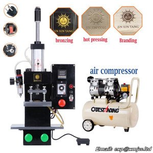 10x15cm Pneumatic Hot Press Stamping Machine Leather Embossing Automatic Branding Equipment Air Compressor for Option