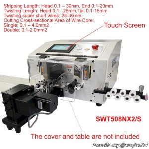 SWT508NX2S Touch Screen Computer Wire Twisting Peeling Stripping Cutting Machine Cable Stripper Twister Cutter Tools 0.1-4.0mm2